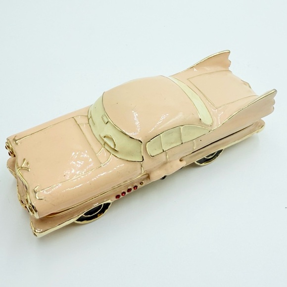 Vintage Limoges Style Trinket Box Car Pink Eldorado - Picture 1 of 10